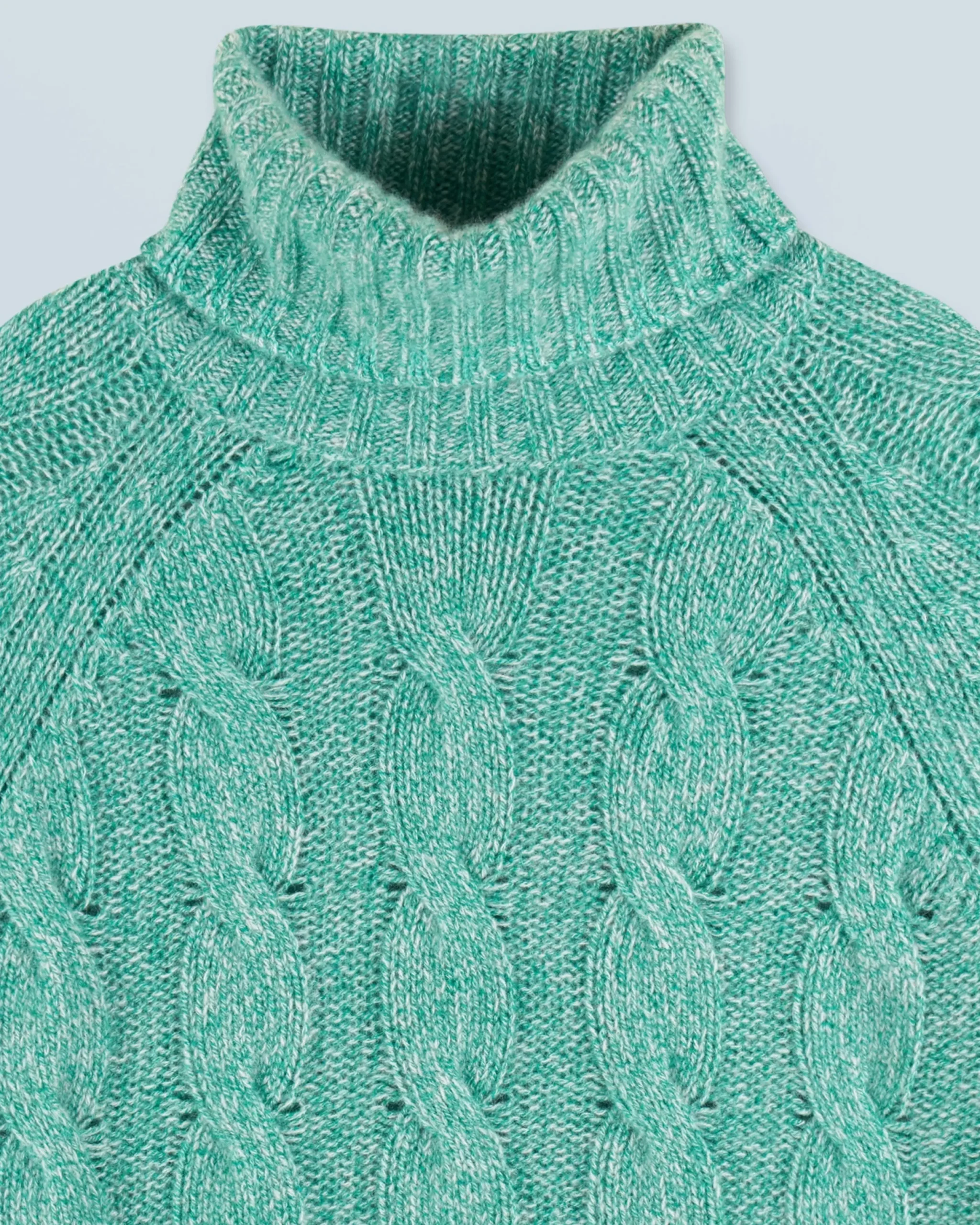 FROM FUTURE Pull Col Roulé GreenMouliné Cheap