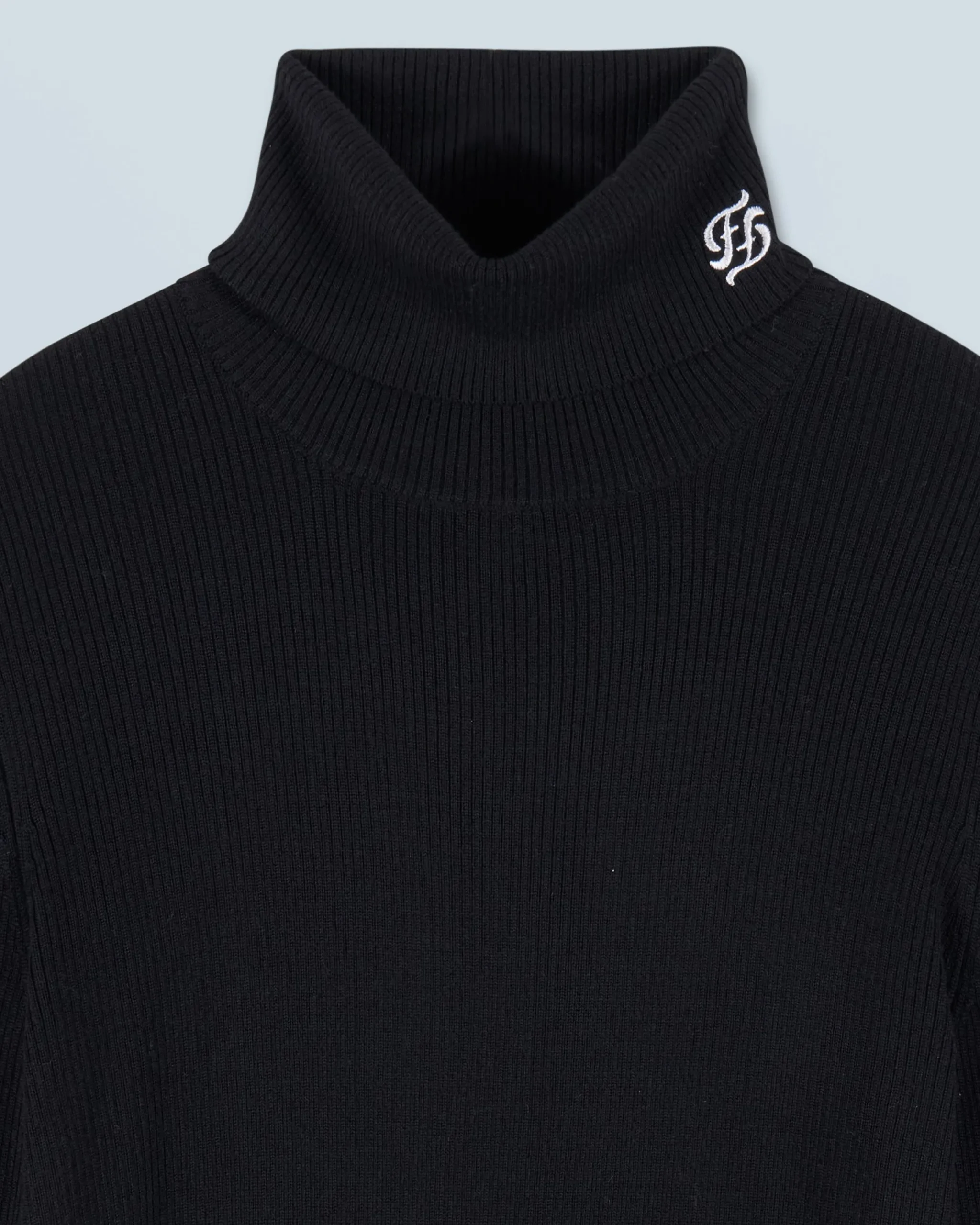 FROM FUTURE Pull Col Roulé Noir Fashion