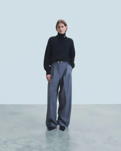 FROM FUTURE Pull Col Roulé Noir Cheap