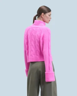 FROM FUTURE Pull Col Roulé PinkMouliné Online