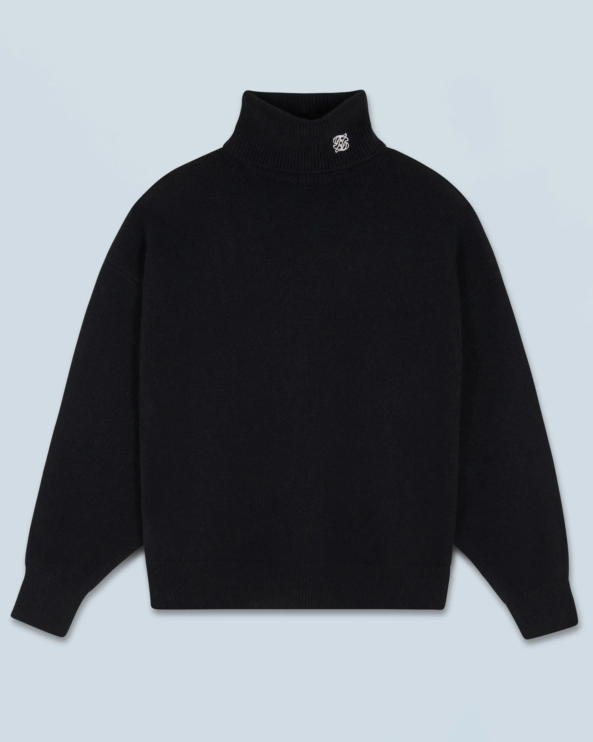 FROM FUTURE Pull Col Roulé Noir Cheap