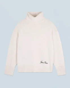 FROM FUTURE Pull Col Roulé EcruChiné Store