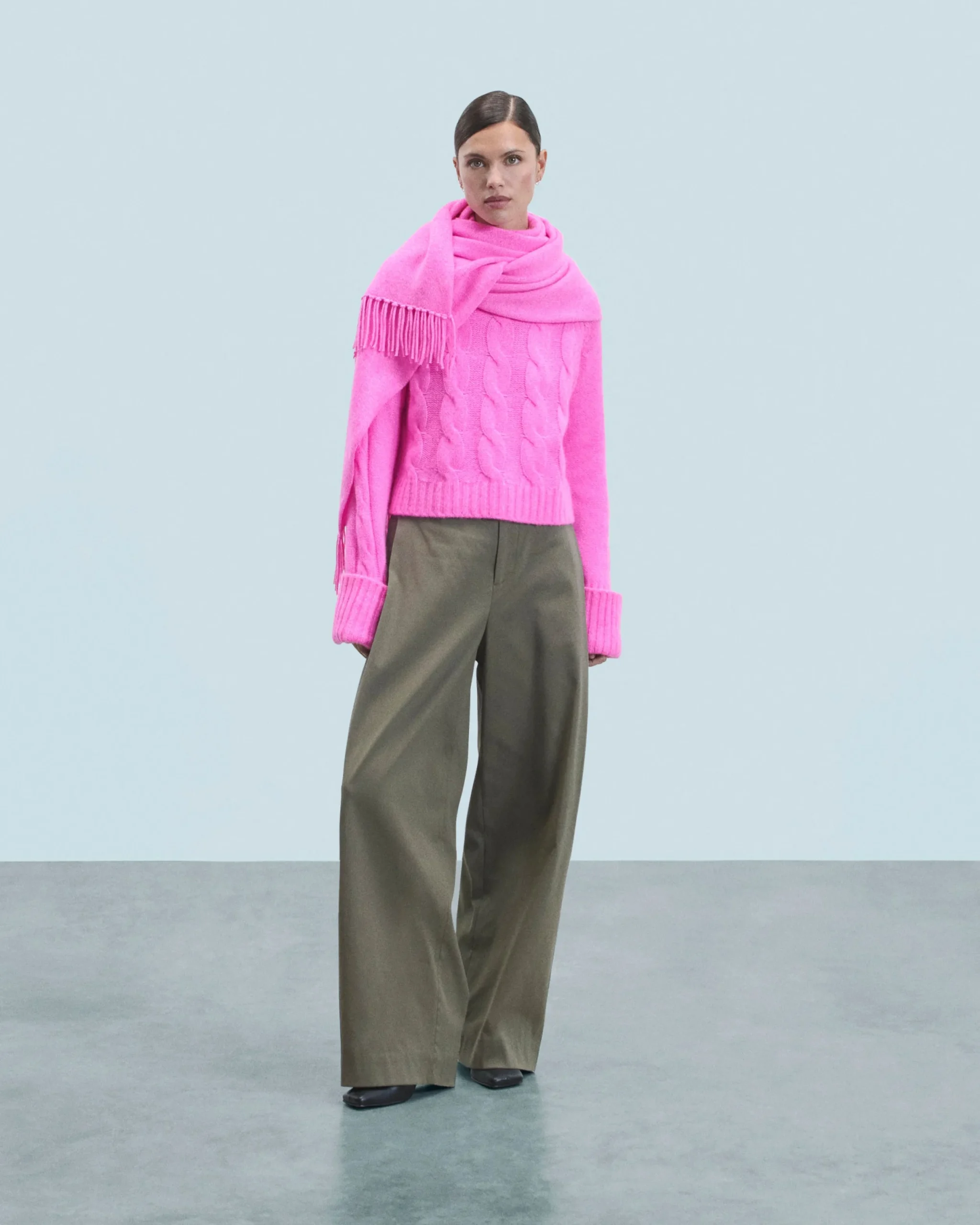 FROM FUTURE Pull Col Roulé GreenMouliné Cheap
