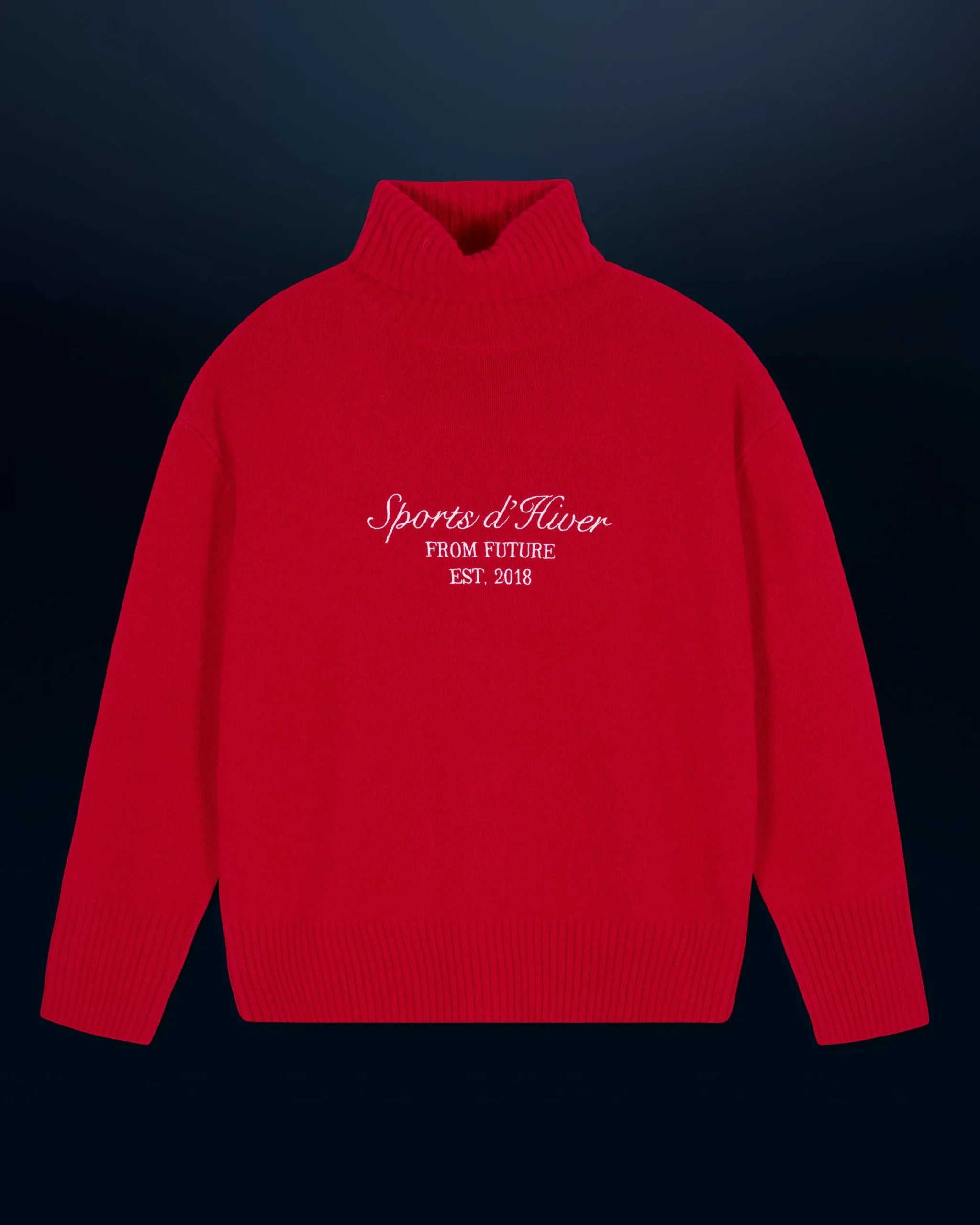FROM FUTURE Pull Col Roulé DarkRed Clearance