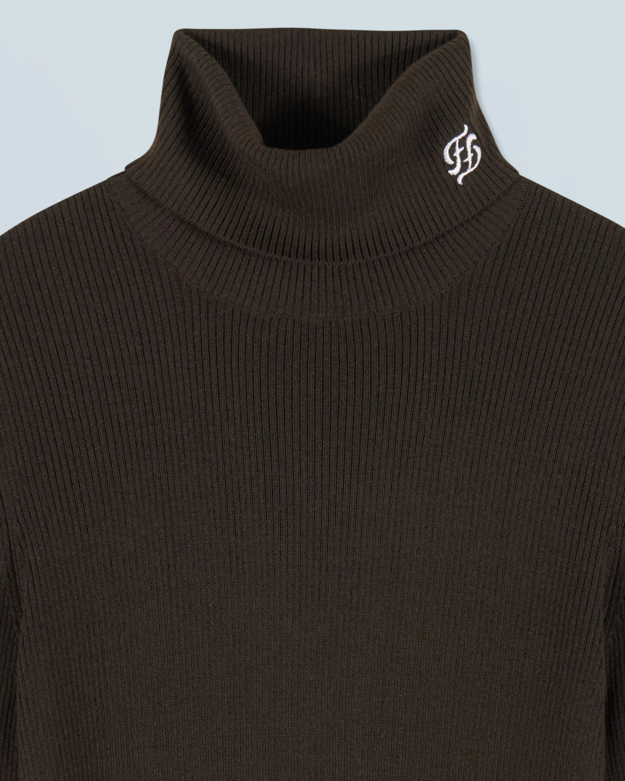 FROM FUTURE Pull Col Roulé Chocolat Clearance