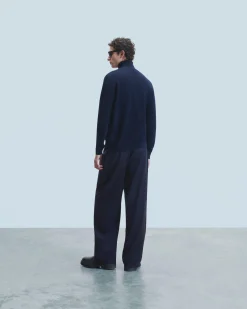 FROM FUTURE Pull Col Roulé Coeur Navy Shop
