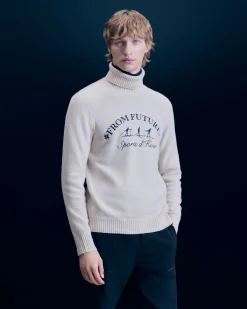 FROM FUTURE Pull Col Roulé Ski De Fond Sable Best Sale