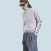 FROM FUTURE Pull Col V Bandes Manches Multicolore GrisChinéClair Sale