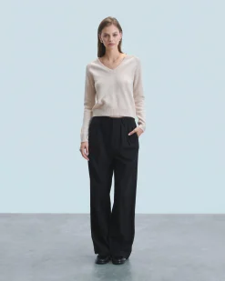 FROM FUTURE Pull Col V Bandes Manches Multicolore Noir Sale