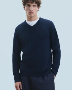 FROM FUTURE Pull Col V Basique Navy Store