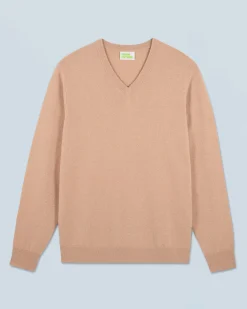 FROM FUTURE Pull Col V Basique Camel Clearance
