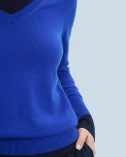 FROM FUTURE Pull Col V Basique PopBlue Clearance