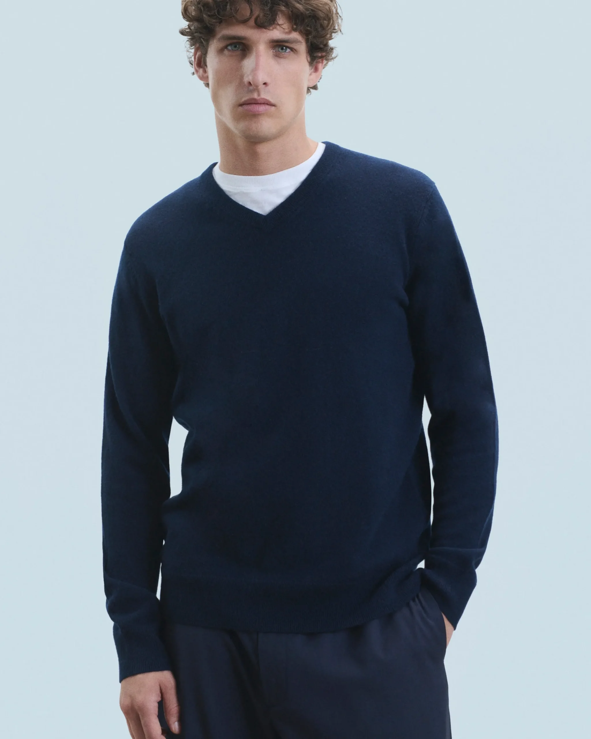 FROM FUTURE Pull Col V Basique Camel Clearance