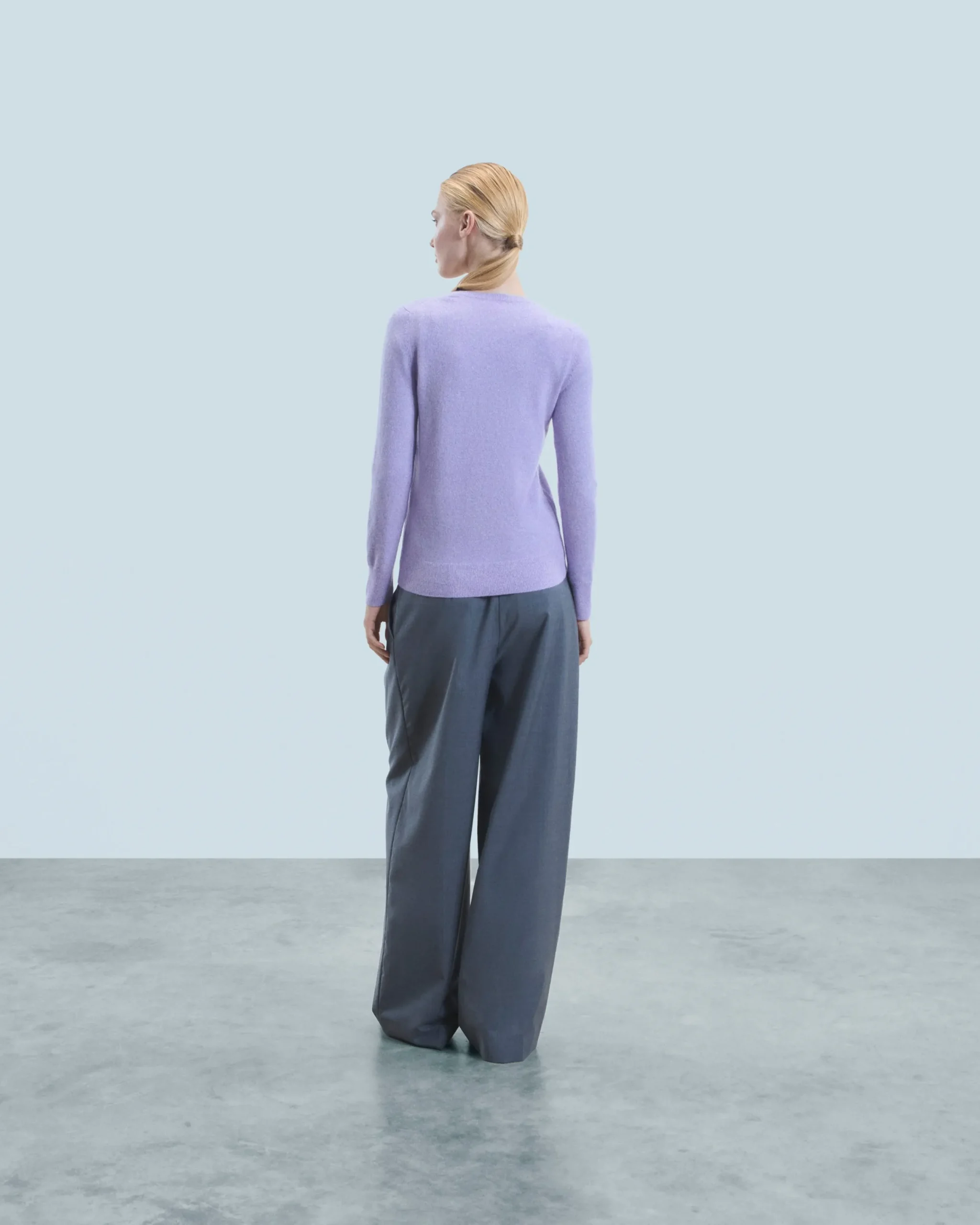 FROM FUTURE Pull Col V Basique LilacMouliné Shop