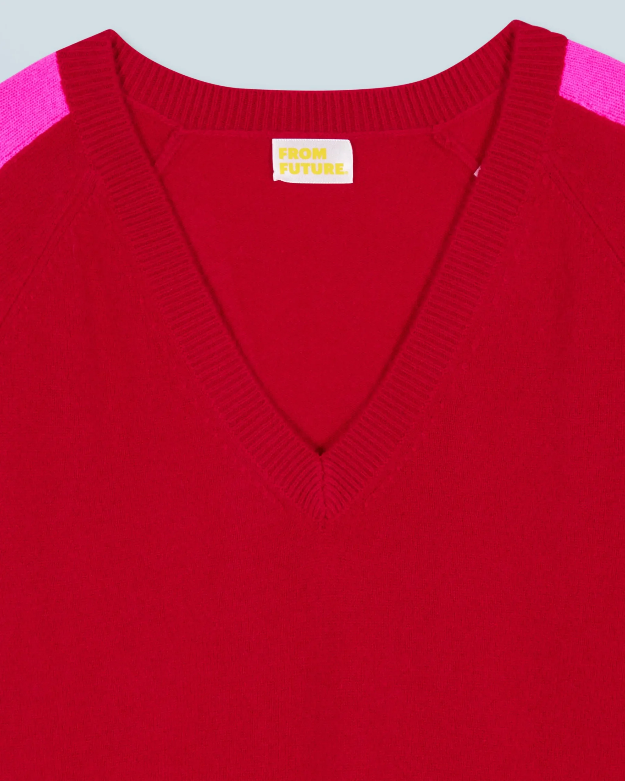 FROM FUTURE Pull Col V Oversize Bandes Bicolore Léger DarkRed Online