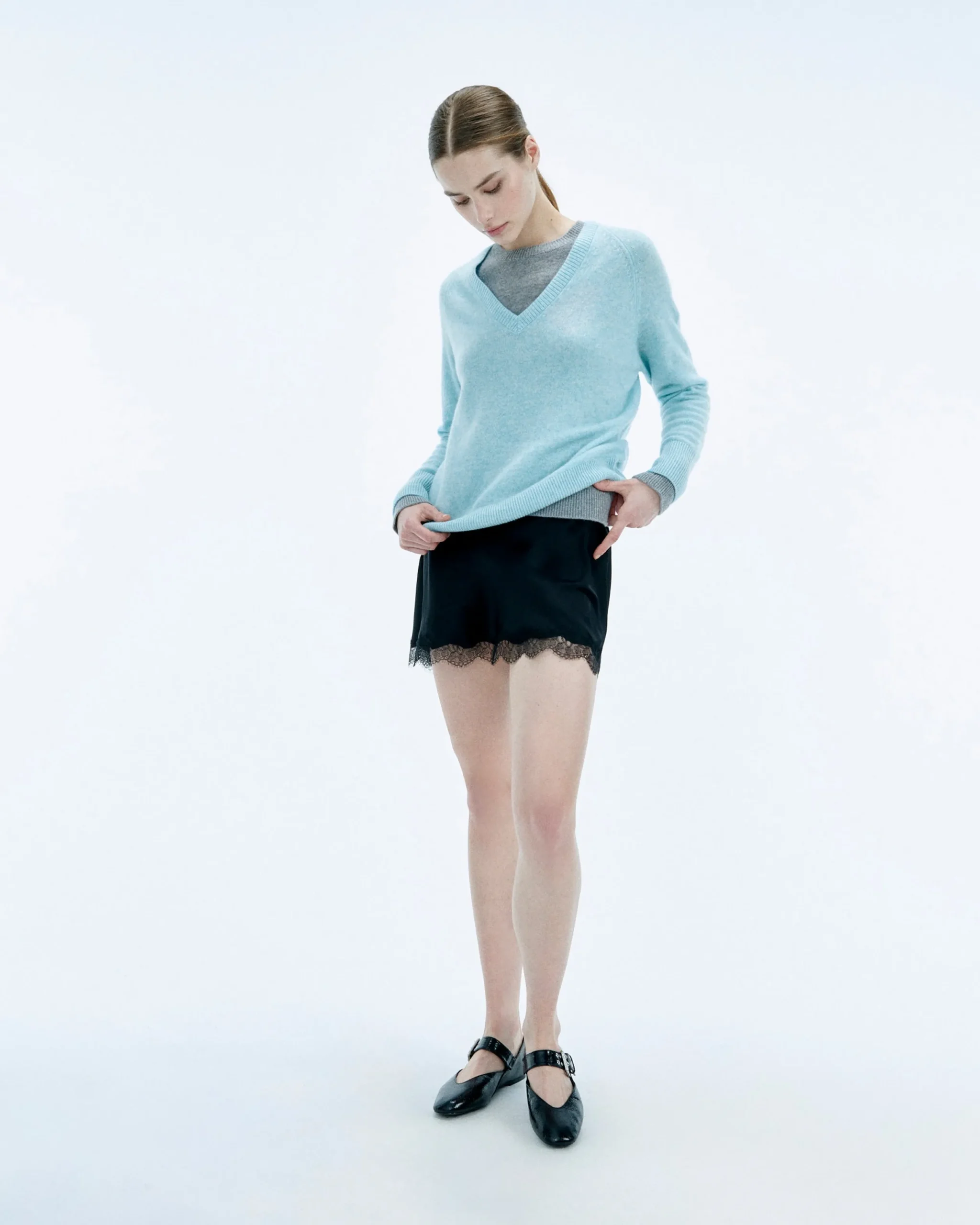 FROM FUTURE Pull Col V Oversize Light Noir Sale