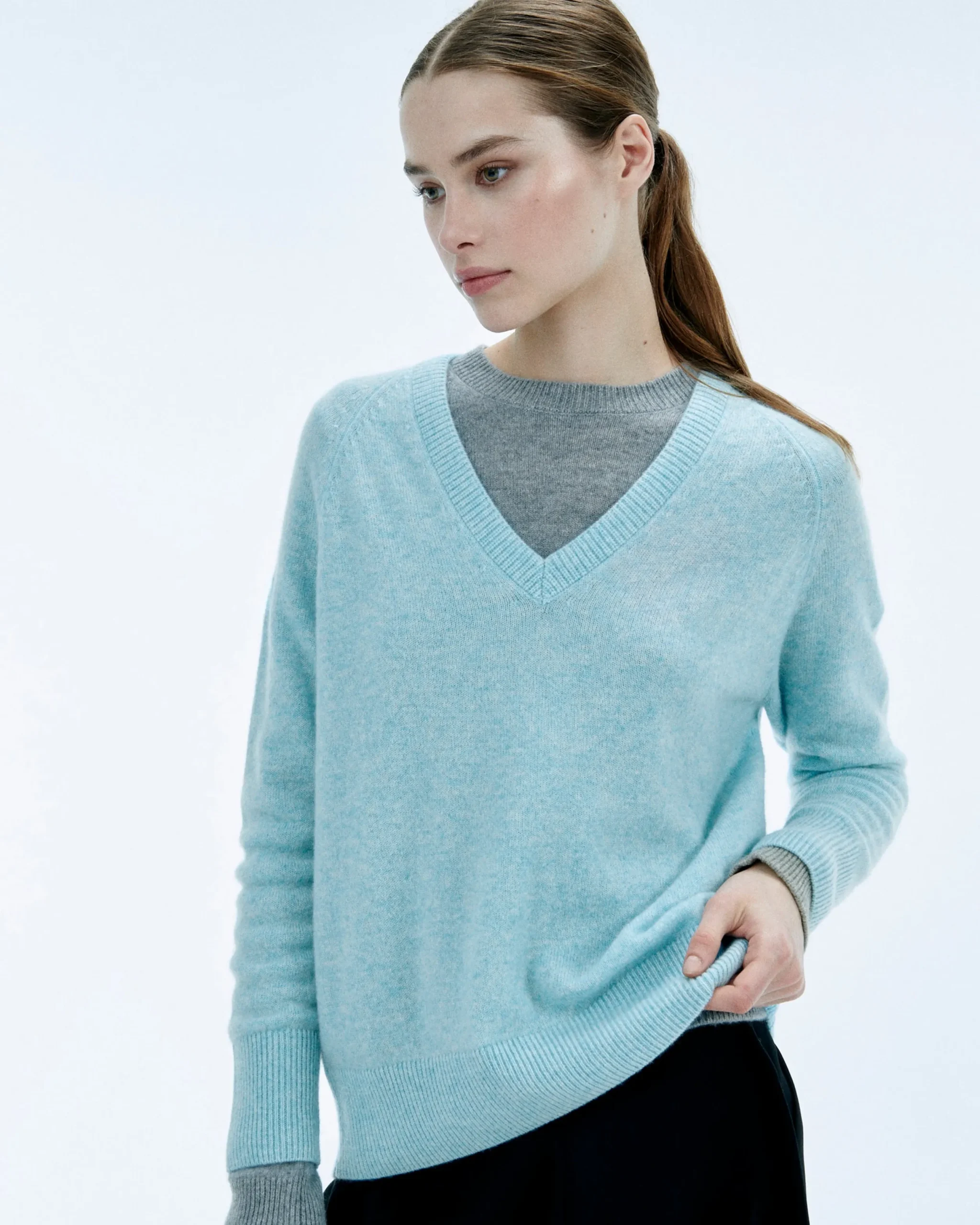 FROM FUTURE Pull Col V Oversize Light Noir Sale