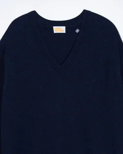 FROM FUTURE Pull Col V Oversize Light NavyChiné Cheap