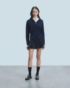 FROM FUTURE Pull Hoodie Bandes Manches Multicolore Léger Navy Clearance