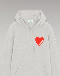 FROM FUTURE Pull Hoodie Coeur Léger GrisChinéClair Store