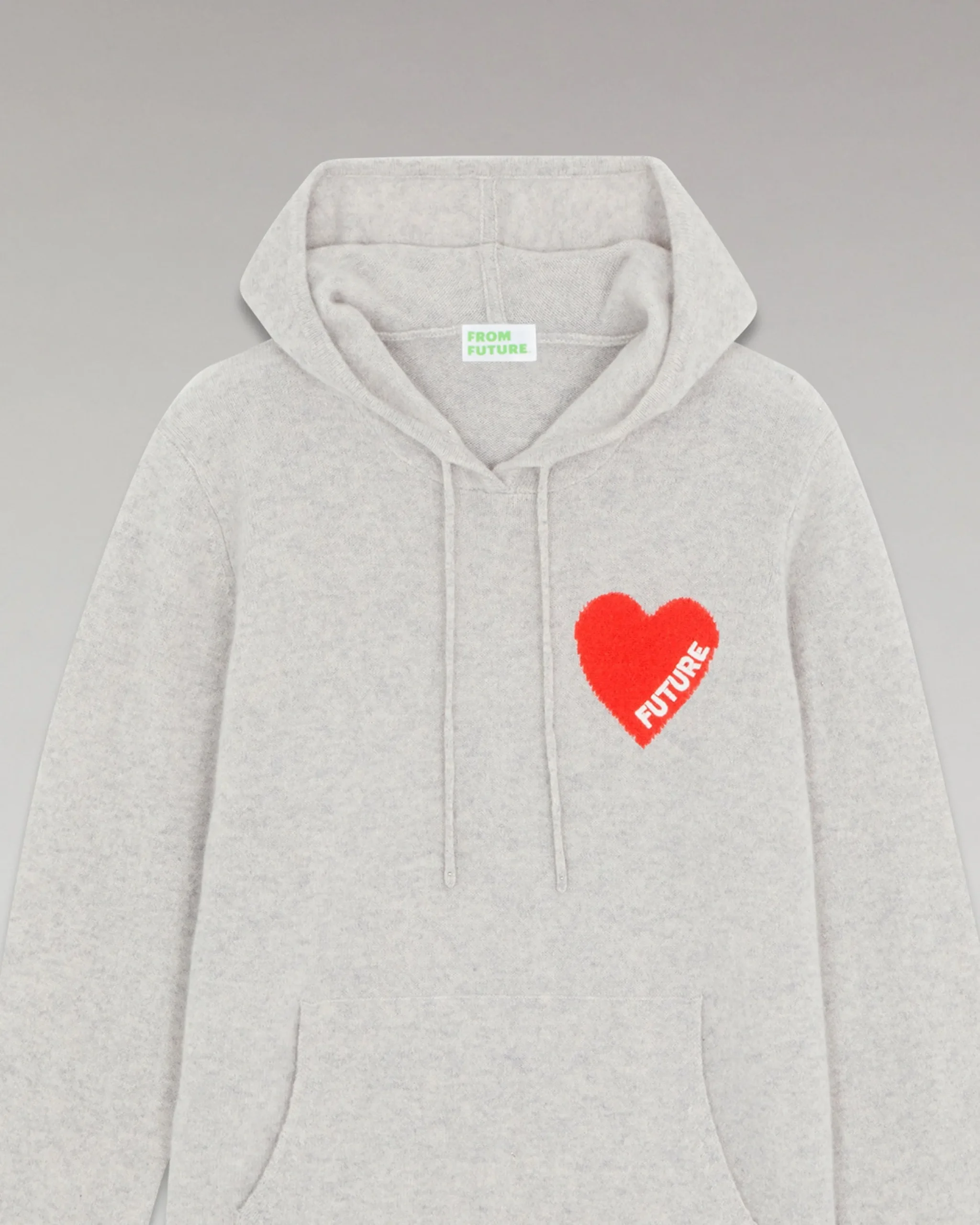 FROM FUTURE Pull Hoodie Coeur Léger GrisChinéClair Store