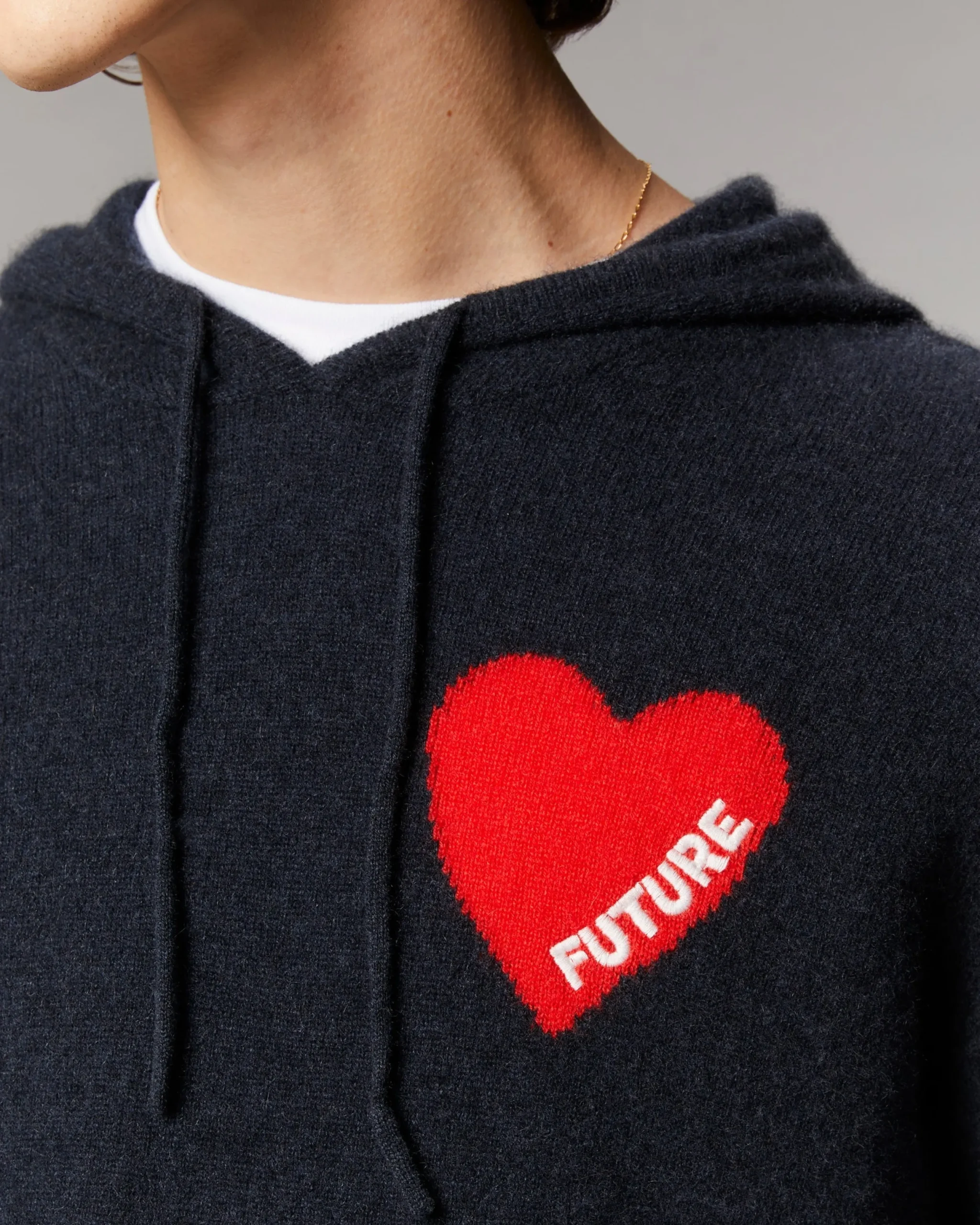 FROM FUTURE Pull Hoodie Coeur Léger GrisChinéClair Store