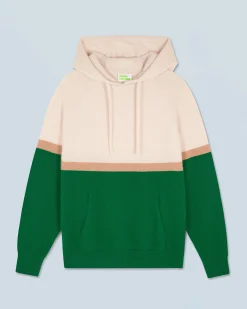 FROM FUTURE Pull Hoodie Color Block ForestGreen Online