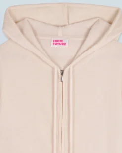 FROM FUTURE Pull Hoodie Zippé Ecru Shop