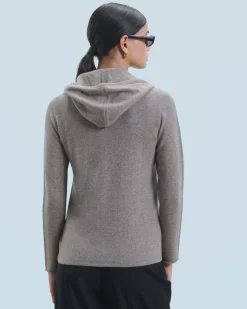 FROM FUTURE Pull Hoodie Zippé TaupeChiné Sale