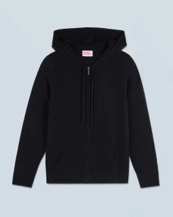 FROM FUTURE Pull Hoodie Zippé Noir Flash Sale