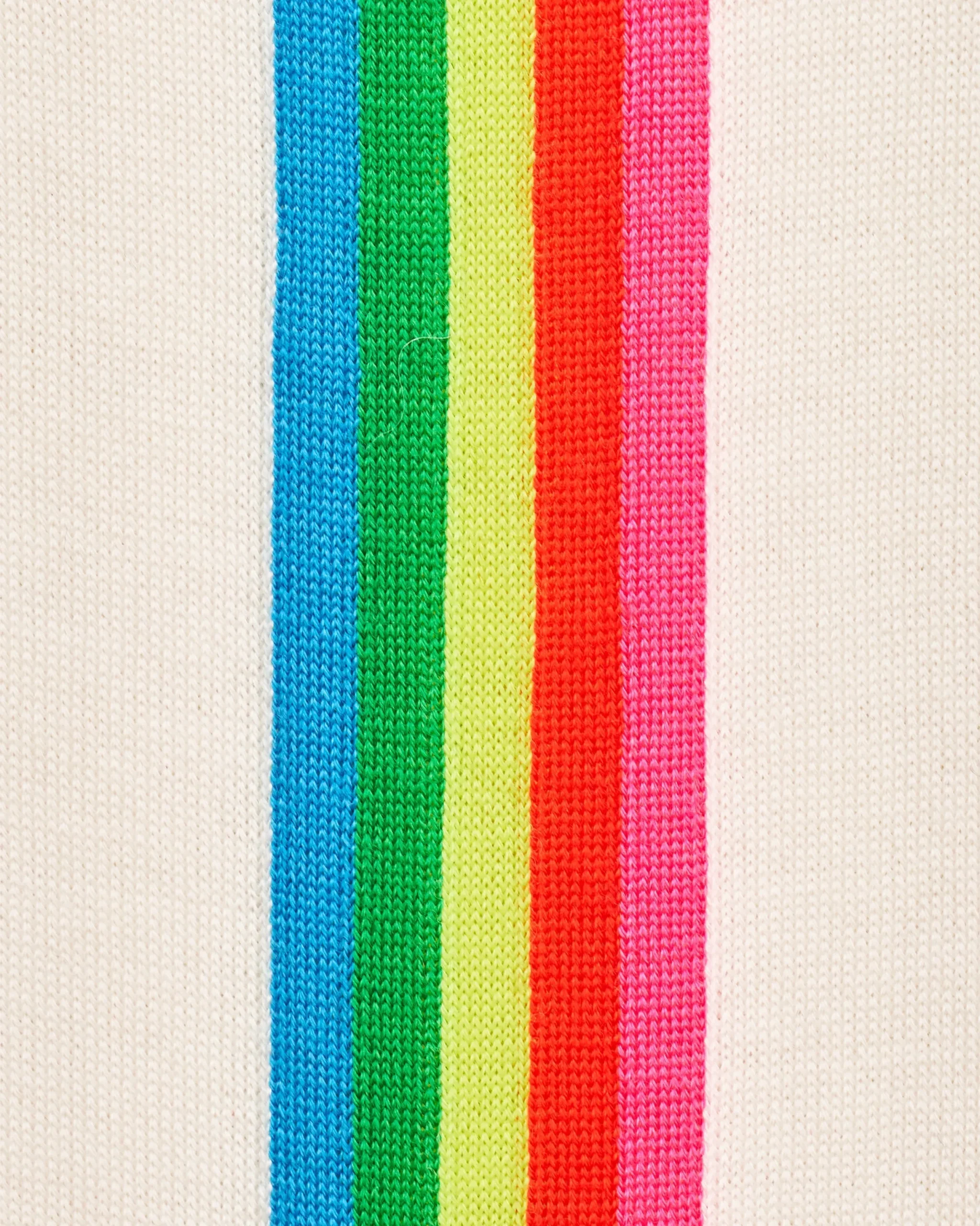 FROM FUTURE Pull Hoodie Zippé Bande Multicolore Ecru Fashion