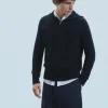 FROM FUTURE Pull Hoodie Zippé Basique Noir Cheap