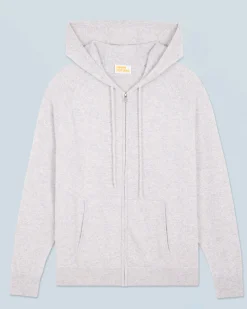 FROM FUTURE Pull Hoodie Zippé Basique GrisChinéClair Flash Sale