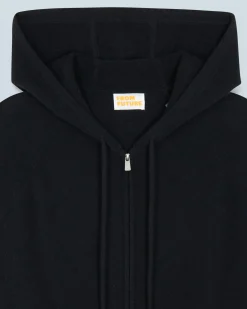 FROM FUTURE Pull Hoodie Zippé Basique Noir Cheap