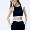 FROM FUTURE Pull Sans Manche Bicolore Navy New