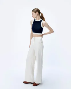 FROM FUTURE Pull Sans Manche Bicolore Navy New