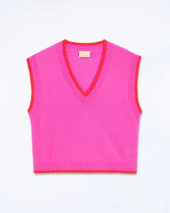 FROM FUTURE Pull Sans Manche Bicolore TropicalPink Cheap
