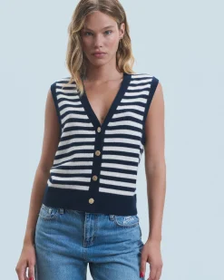 FROM FUTURE Pull Sans Manches Navy Outlet