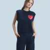 FROM FUTURE Pull Sans Manches Coeur Léger Navy Online