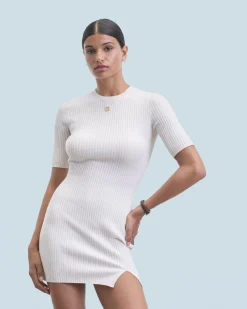 FROM FUTURE Robe Courte Manche Courte Manches 3/4 Sable Cheap