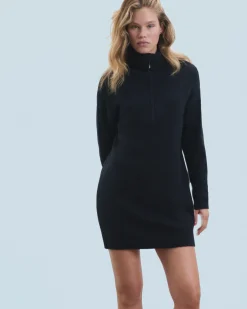 FROM FUTURE Robe Courte Manche Longue Noir Fashion