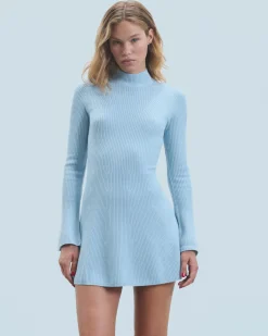 FROM FUTURE Robe Courte Manche Longue BabyBlue New