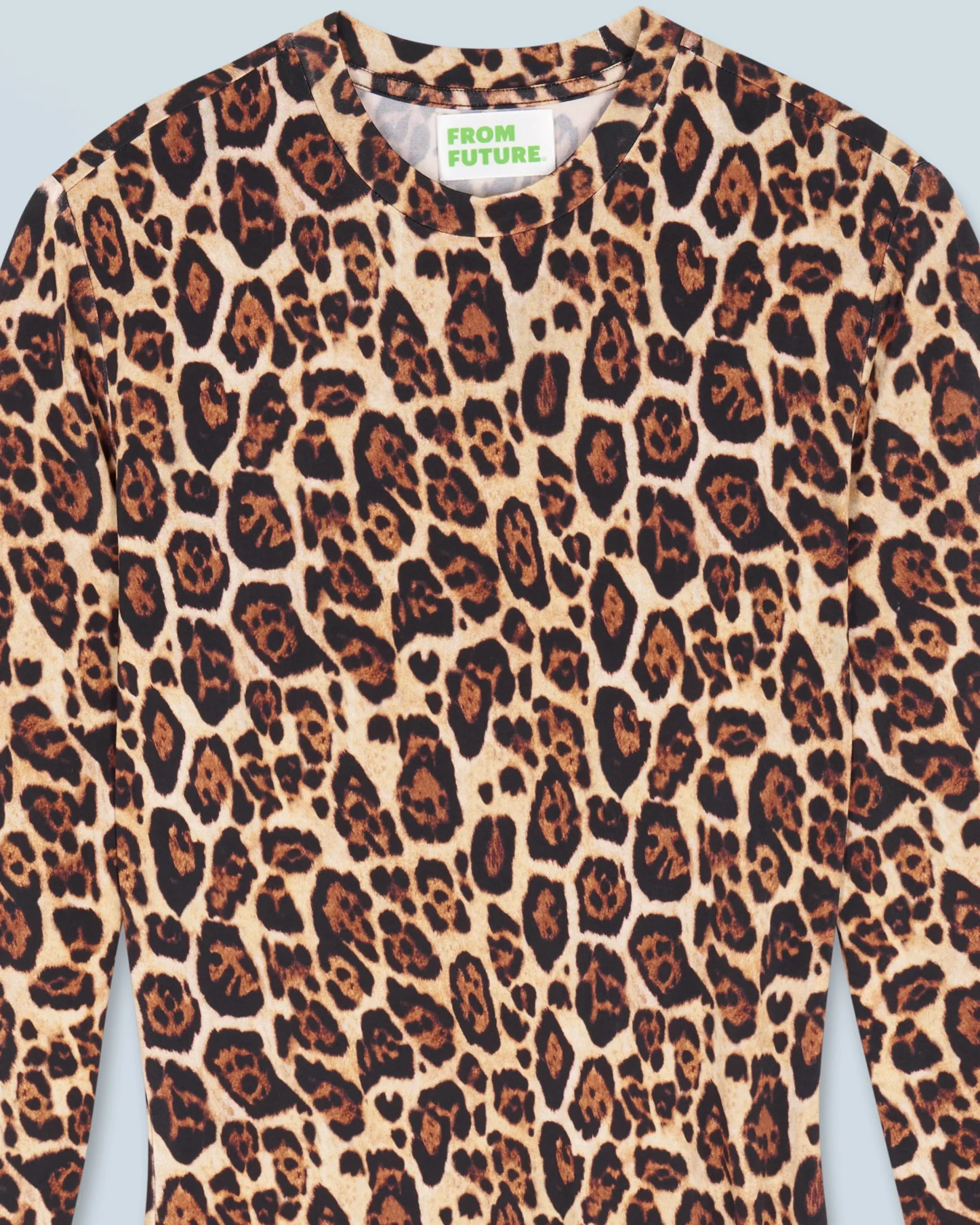 FROM FUTURE Robe Courte Manche Longue Jersey HotLeopard New