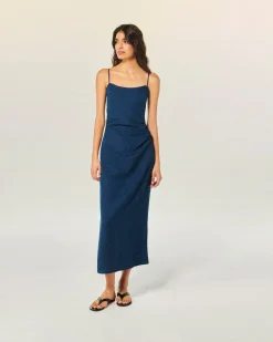 FROM FUTURE Robe Longue Bretelle Navy Store