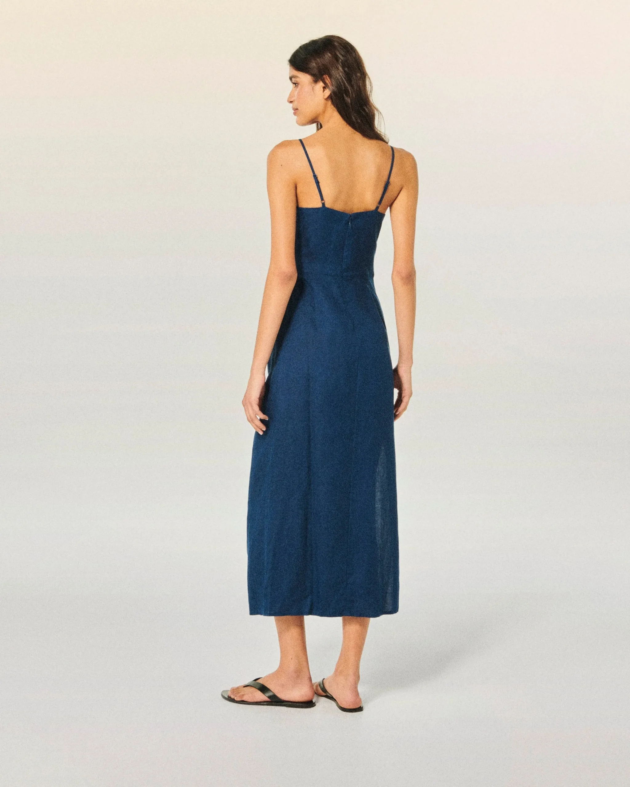 FROM FUTURE Robe Longue Bretelle Navy Store