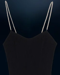 FROM FUTURE Robe Longue Bretelle Noir Outlet