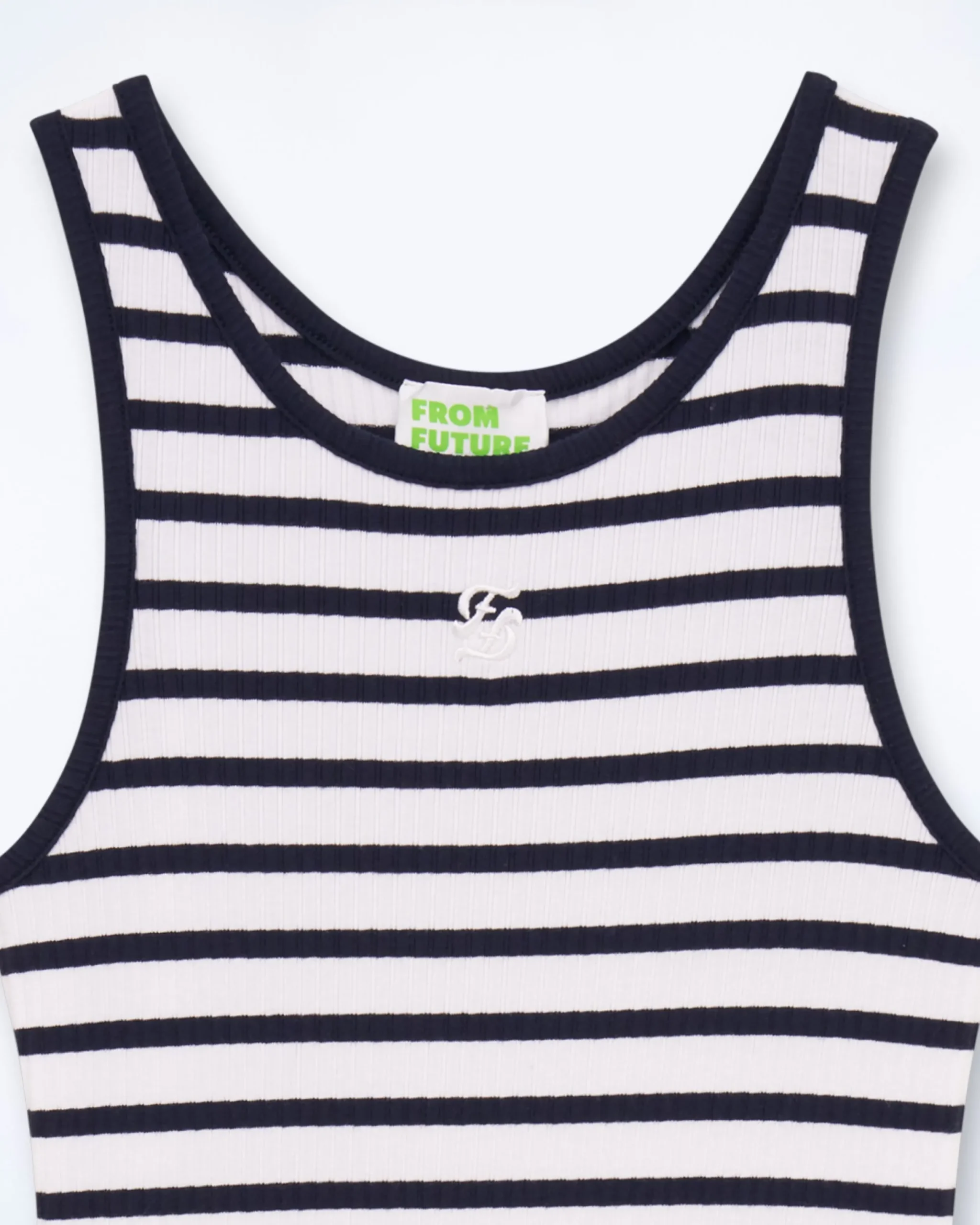 FROM FUTURE Robe Longue Bretelle Ecru/Navy Best