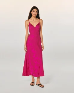 FROM FUTURE Robe Longue Bretelle Gigi RoseJacquard Clearance