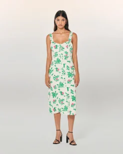 FROM FUTURE Robe Longue Bretelle Leatitia SpringFlower Hot