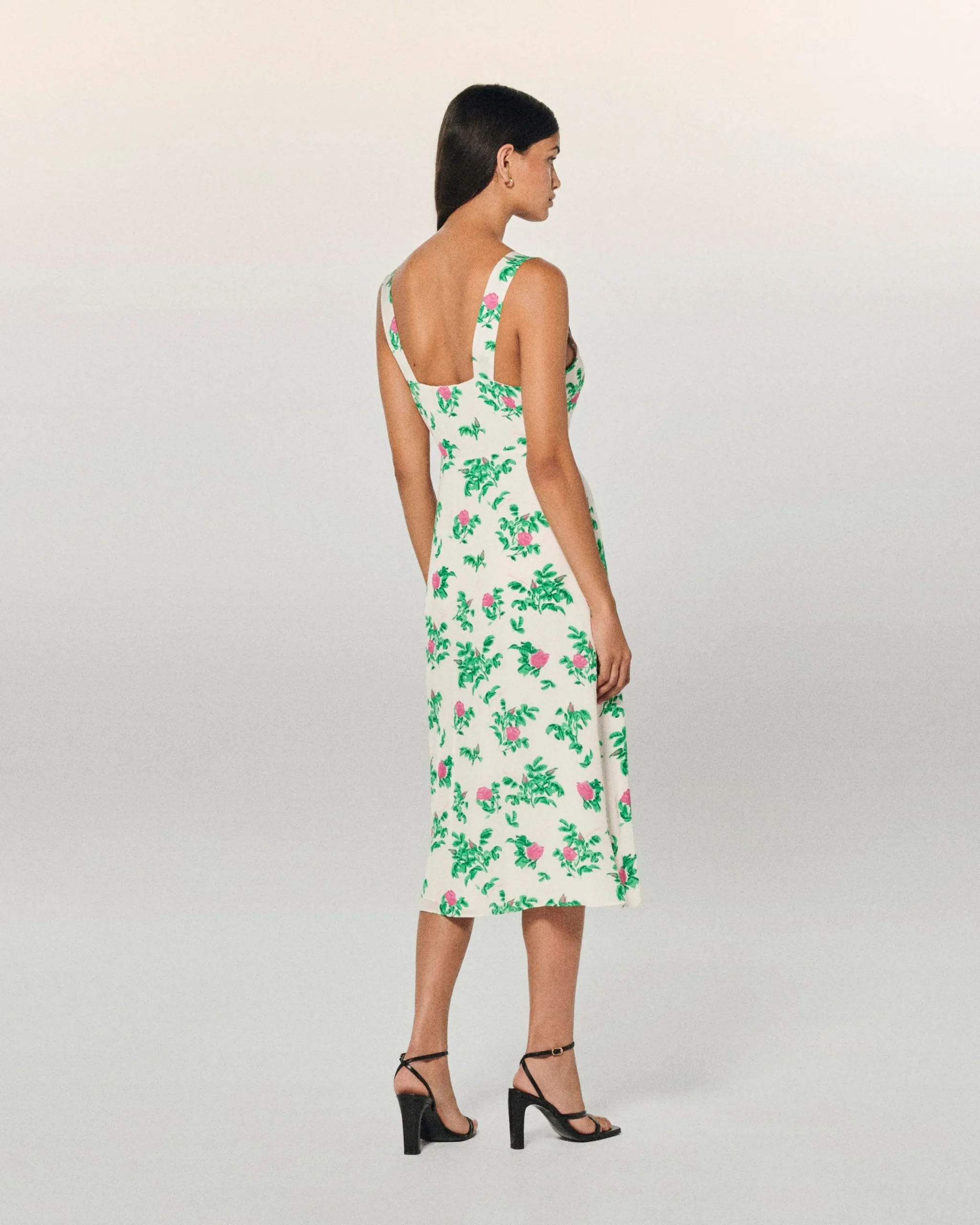 FROM FUTURE Robe Longue Bretelle Leatitia SpringFlower Hot